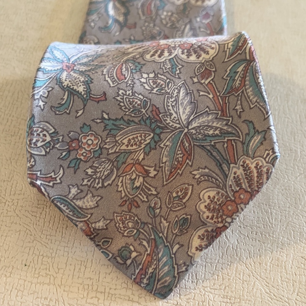 Luca Franzini Grey Tie 100% Silk Made in Italy